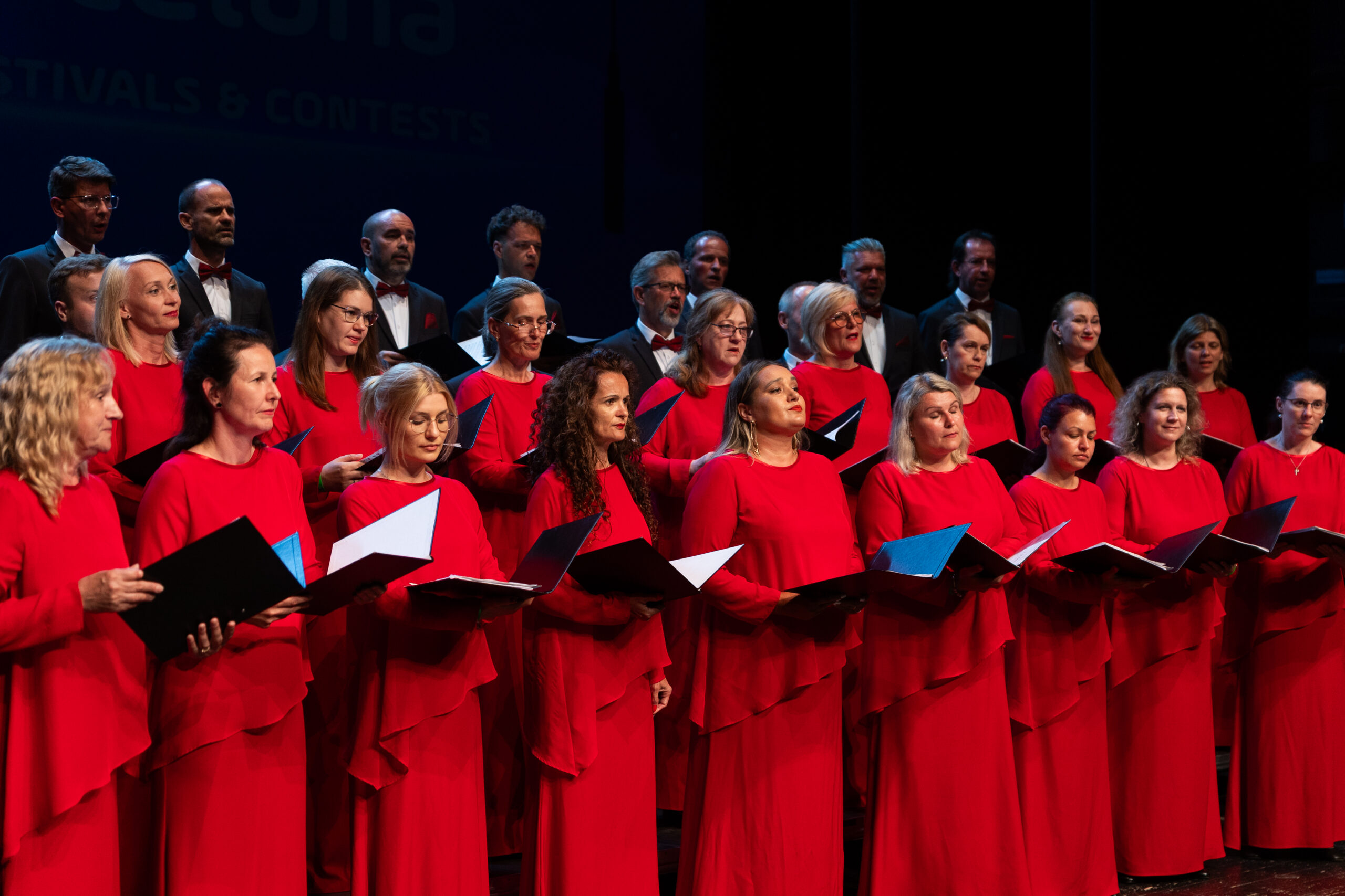 Collegium Technicum choir singing on stage at Golden Voices of Barcelona, archive July 2026.