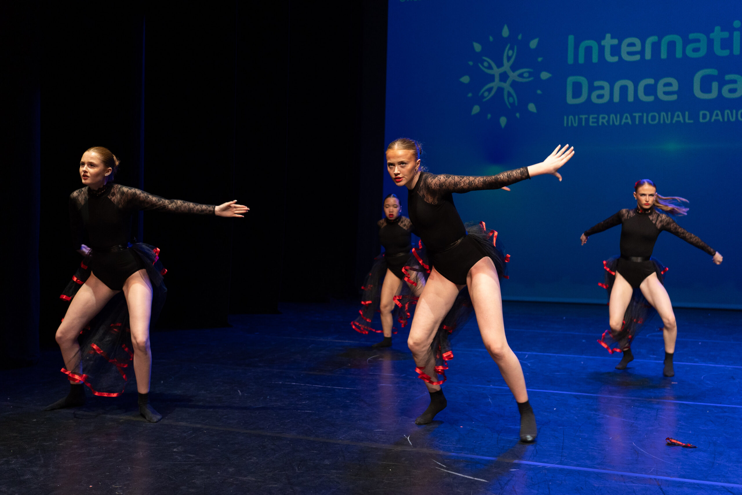 A dance group performing on the International Dance Games stage, archive June 2025.