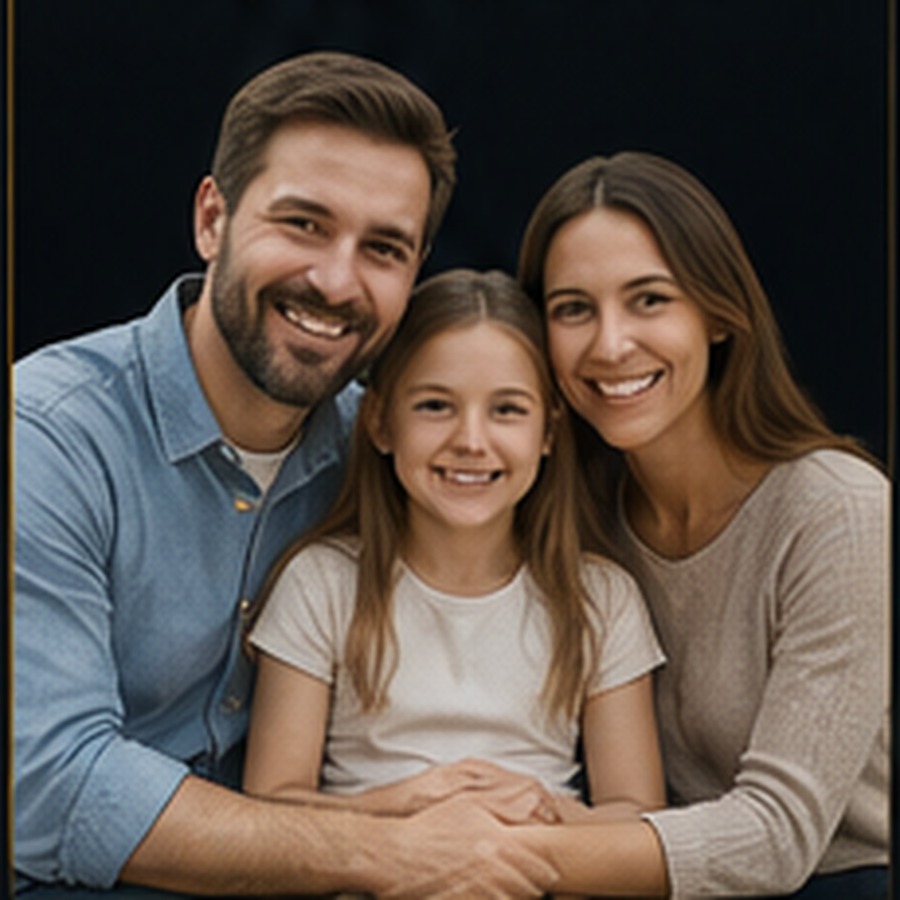 Family supporting a young creative competition participant